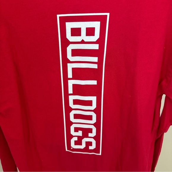 Georgia Red Long Sleeve Crew Neck Pocket Tee Shirt Size Small - Picture 3 of 14